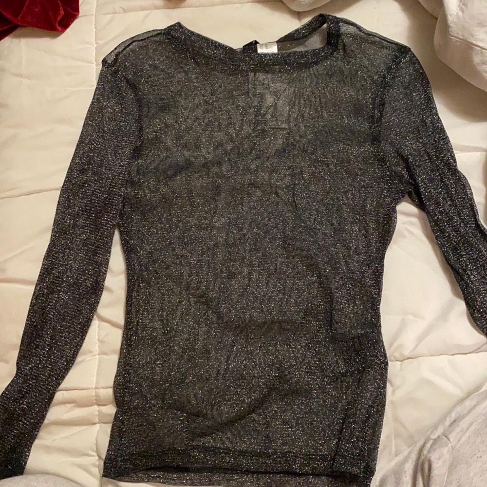 SPARKLY SEE THROUGH MESH TOP